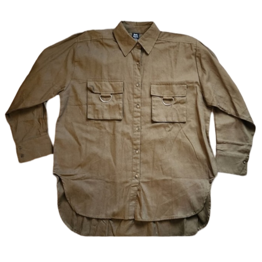 NWT Better‎ Unsaid Oversized Olive Green Shirt Women's Medium
